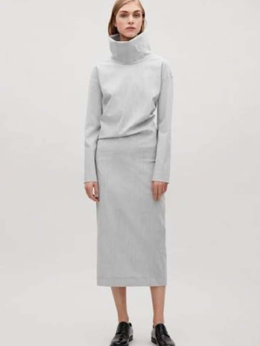 COS Tailored Light Gray Midi Pencil Skirt Size 12